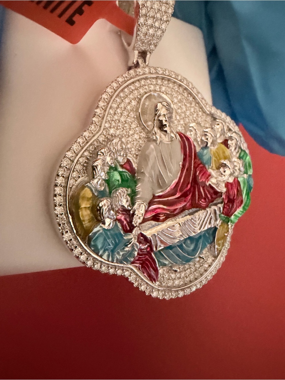 The official last supper pendant MOISSANITE 925 solid Sterling SILVER - Picture 9 of 15